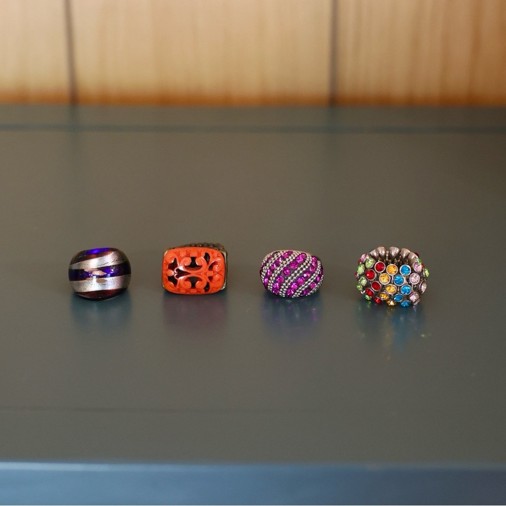 Colorful Statement Rings Set